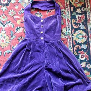 Unbelievable Vintage Velvet Royal Purple Romper